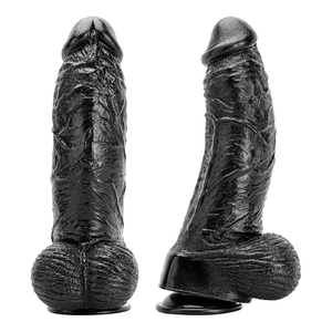 Body Safe 13,6 Zoll schwarzer realistischer PVC-Dildo f&uuml;r Frauen. Realistischer Penis mit starkem Saugnapf