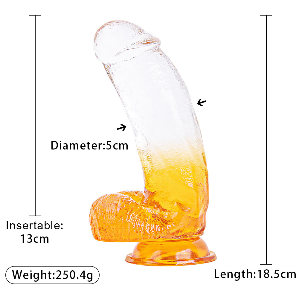 Dildo solido in gelatina TPR con colori sfumati