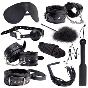 10 pezzi kit bondage set di ritenuta in pelle PU fetish BDSM equipaggiamento gioco di ruolo erotico giocattoli sessuali per coppie SM giochi cosplay per adulti