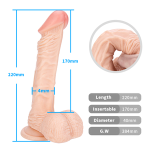 Realistico morbido PVC carne pene pene vaginale grande plug anale anale con ventosa per le donne